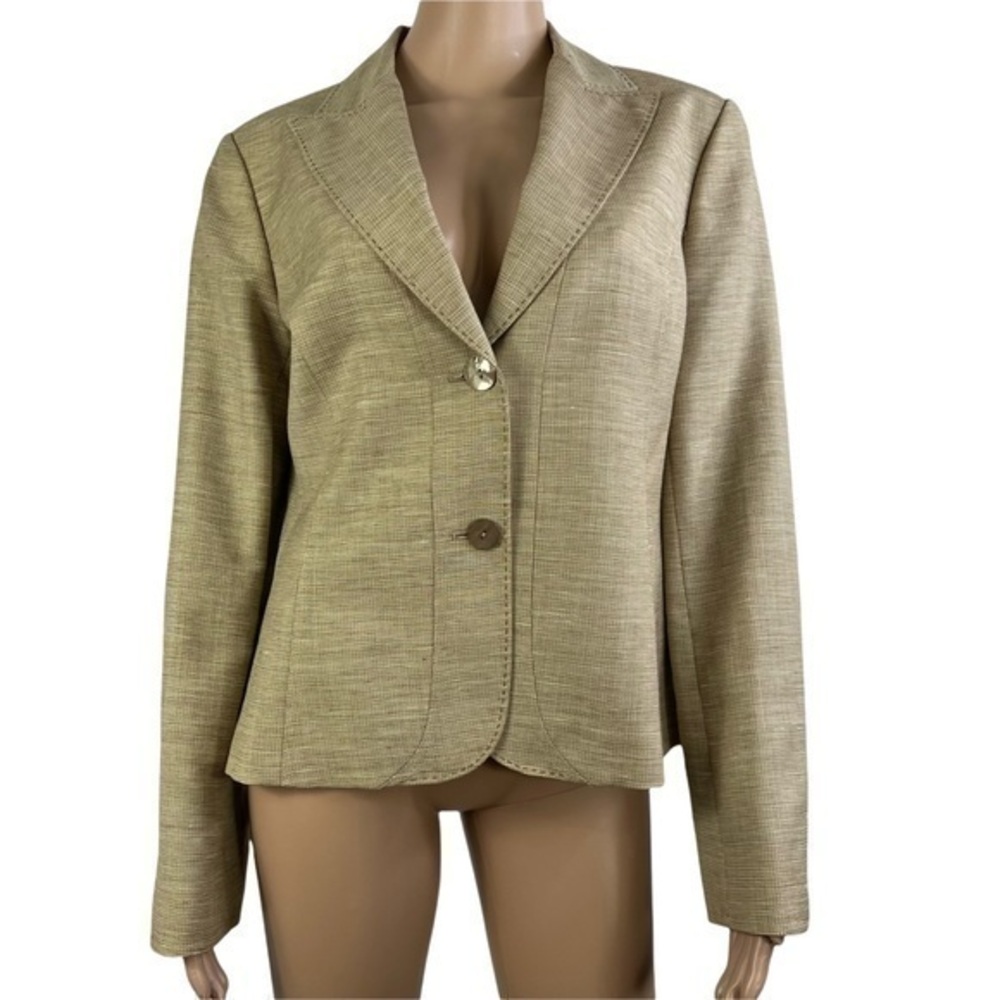 Lafayette 148 New York Women Suit Blazer Beige Big buttons Sz 10